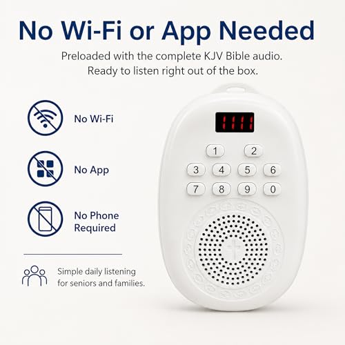 KJV Audio Bible Player, Portable Bible for Seniors