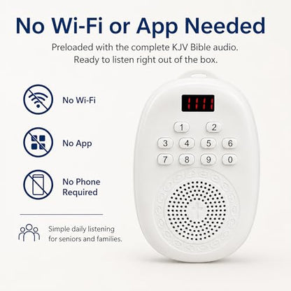 KJV Audio Bible Player, Portable Bible for Seniors