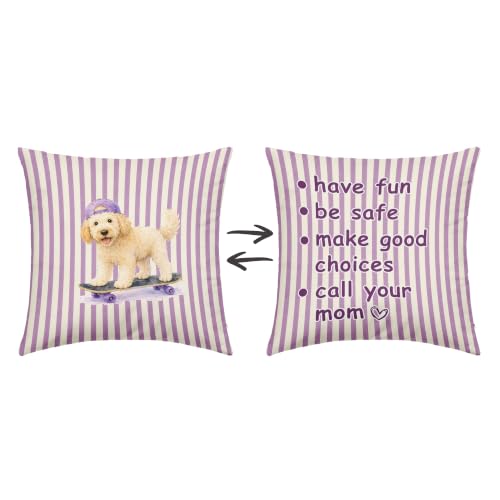 Dibor Goldendoodle Call Your Mom Throw Pillow Covers 18x18 Double-Sided - color: Call 2