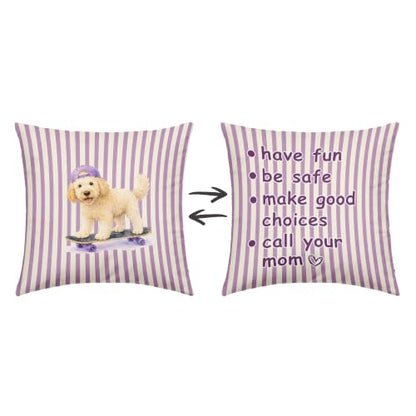 Dibor Goldendoodle Call Your Mom Throw Pillow Covers 18x18 Double-Sided - color: Call 2