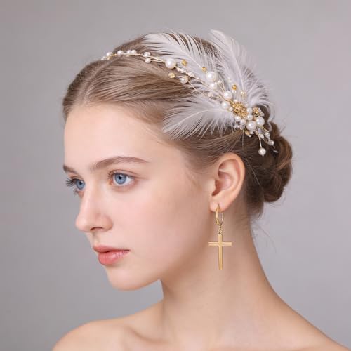 Hecila Cross Drop Dangle Earrings Set Mens Dangle Cross Hoop Stud Earrings