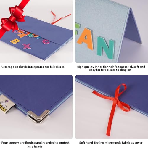 CHEFAN Foldable Felt Board for Toddlers and Felt Numbers for Kids