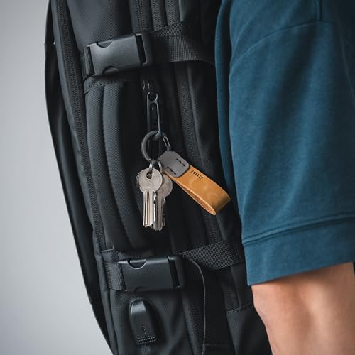 VULKIT Genuine Leather Keychain for Men & Women Everyday Carry Accessories - color: Wheat/Grey