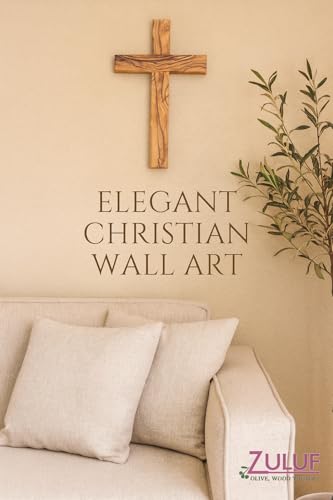 Zuluf Wooden Olivewood Plain Cross For Wall decor | Large Wall Cross Christian Religious Gift | Wall Art Home Room Décor | Jerusalem Decorative Wall Cross with Holy Land Certificate | 25cm / 9.8" - size: 9.8"L x 5.9"W