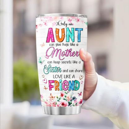 Auntie, Aunt Gifts, Tumbler 20 Oz With Lid And Straw, Best Aunt Like Mother - color: Aunt
