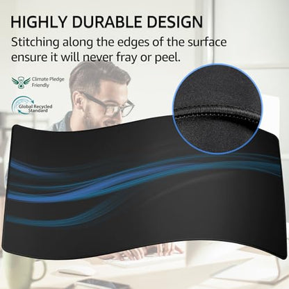 KTRIO Oversized Gaming Mouse Pad Desk Mat for Gamer, 47.3" x 23.6", Black - color: Black Stealth, size: 47.3l x 23.6w Inches