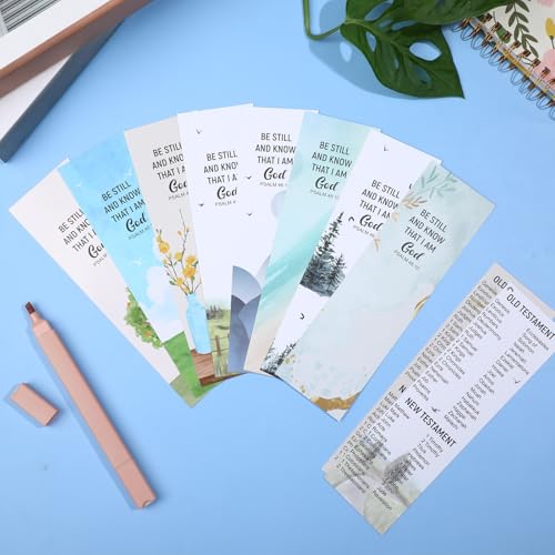 Qilery 64 Pieces Books of the Bible Bookmarkers Large Print Christian Gifts Book Markers for Reading Christian Religious Bookmarks for Lovers Readers Office Supplies Gift