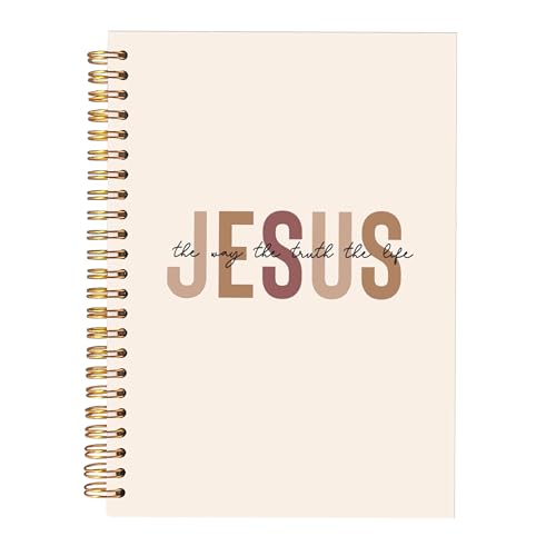 KAOWT Boho Christian Notebook Journal, Bible Notebooks for Note Taking, Christian Gifts for Women, Prayer Scripture Journal, Jesus the Way the Truth the Life Hardcover Spiral Notebook 5.5x8.3in - color: notbook bible-jesus