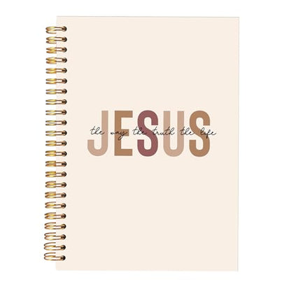 KAOWT Boho Christian Notebook Journal, Bible Notebooks for Note Taking, Christian Gifts for Women, Prayer Scripture Journal, Jesus the Way the Truth the Life Hardcover Spiral Notebook 5.5x8.3in - color: notbook bible-jesus