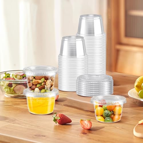 360 Pack 4 oz Condiment Containers with Lids, Disposable Sauce Cups - size: 4oz-360p