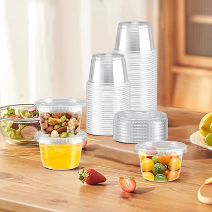 360 Pack 4 oz Condiment Containers with Lids, Disposable Sauce Cups - size: 4oz-360p