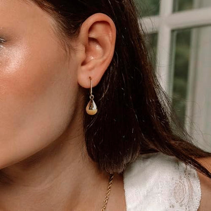 14K Gold Earring Cross Waterdrop Butterfly Heart Knot Earrings for Women Gold Silver Cross Leverback Drop Gold Silver Teardrop Hoop Dangle Earring White Gold Dangle Drop Earring - color: Gold-Waterdrop Leverback Dangle Earring