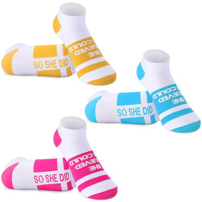 3 Pairs Running Socks Women Low Cut Multicolor