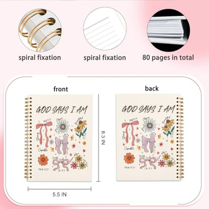 Bible Journal Notebook for Women Girls Christian Prayer Journal - color: God says i am