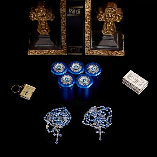 6mm Rosary Beads with Rosary Box, Black Glass Saint Benedict Necklace, Anglican Prayer Beads Catholic Gifts - color: Rosary-6-2
