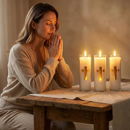 White Beeswax Candle, 2-Pack, Blessed Church & Prayer Candle - size: 1.8 x 5.9 inches