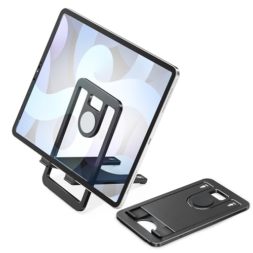 Itramax Tablet Stand for Desk,Foldable iPad Stand,Adjustable Desktop Holder - color: Black – for Tablet (Max 800g)