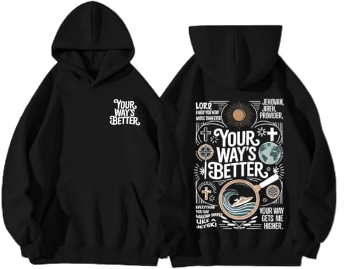 Boys Your Way Better Christian Hoodie Kids Faith God Sweatshirt - color: Black, size: 11-12 Years