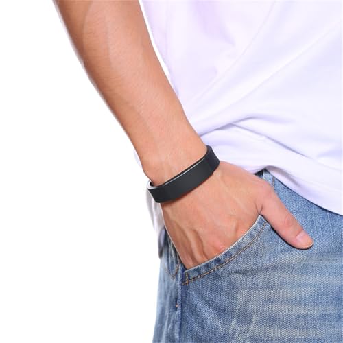 Bible Verse Isaiah 6:8 Bracelets - 2Pcs Inspirational Isaiah 6 8 Cuff Bracelet with Cross Symbol Christian Jewelry Silicone Wristband with Bible Quote For Men Women - color: Black+Blue