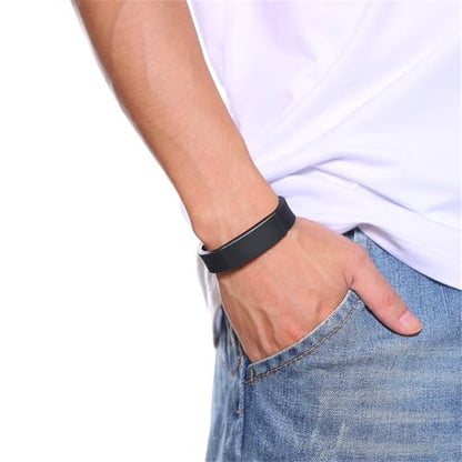 Bible Verse Isaiah 6:8 Bracelets - 2Pcs Inspirational Isaiah 6 8 Cuff Bracelet with Cross Symbol Christian Jewelry Silicone Wristband with Bible Quote For Men Women - color: Black+Blue