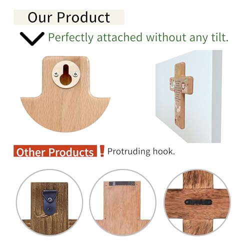 Oraaham Baby Wall Cross-Decorative Wood Cross & angel Child room Wall Hanging for Nursery Perfect Keepsake Baptism, Christening Gift for Boys&Girls