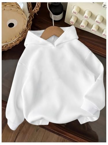 BANGELY Faith Over Fear Hoodie Girl's Christian Sweatshirt Long Sleeve Tops - color: White, size: 9-10 Years