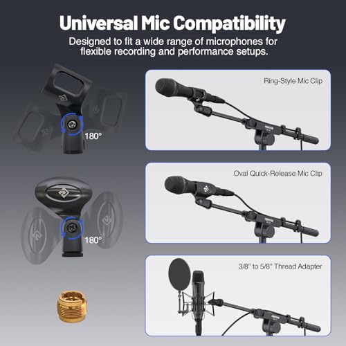 Phenyx Pro Adjustable Microphone Stand with Large Tray MA-S1