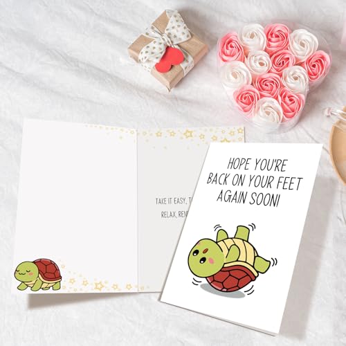 Funny Get Well Soon Card, Encouragement Card for Men Women, Speedy Surgery Recovery Cards, Hope You're Back On Your Feet Again Soon - color: Get well