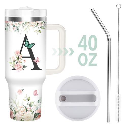 Christian Gifts for Women, Initial A Tumbler 40oz - style: Initial A cup