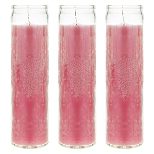 Mega Candles Unscented Devotional Vigil Prayer Wax Candle 3 Count 2" x 8" - color: Pink, size: 3 Pieces