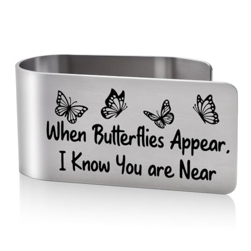 When Butterflies Appear I Know Visor Clip for Cars Memorial Gifts - color: silver 2