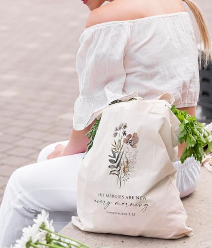 Inspirational Christian Bible Verse Foral Tote Bag for Women - color: Bible10