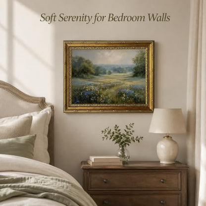 Framed Wildflower grassland Canvas Wall ArtFarmhouse Artwork 16x12 Inch - color: Framed Wildflower grassland 36, size: 16"L x 12"W