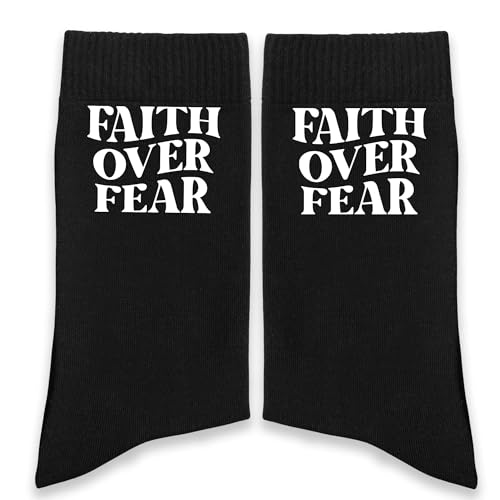 Christian Bible Verse Black Crew Socks, Religious Quote Socks, Faith Inspirational Christian Gift for Men Women。 - color: Black Religious 2