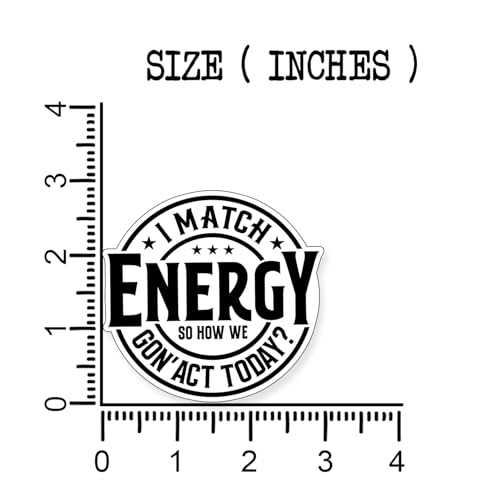 (3Pcs) I Match Energy So How We Gon' Act Today Sticker Funny Sayings Humorous Quotes Decorate Books Laptop Phone Water Bottles Kindles Tumbler Waterproof Vinyl Stickers 3" Inch - color: I Match Energy So How We Gon' Act Today