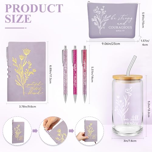 Funnymoom 6 Pcs Pastor Gift Set Tumbler Journal Pens Purple - color: Purple, size: Be Still