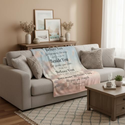 Christian Throw Blanket Bible Verses Inspirational Religious God Faith Soft Cozy 50x60 Inch Psalm Philippians Isaiah Gift for Women Men - color: Bible 2
