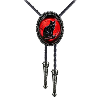 GelConnie Gothic Bolo Tie for Men Women 3D Art Western Cowboy Necktie - color: Cat Bolo Tie