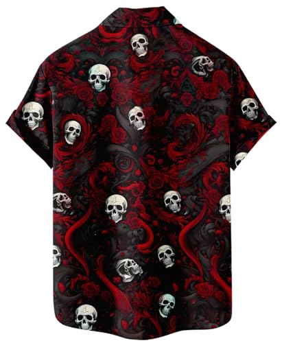 Men's Hawaiian Shirt, Faith and Skull Theme, Short Sleeve Vacation Shirt, Tropical Casual Beach - color: Faith-11, size: XX-Large