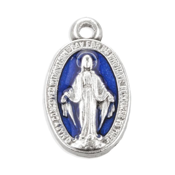 Miraculous Medal Set of 5 Mini Mary Italian Metal Prayer Cards