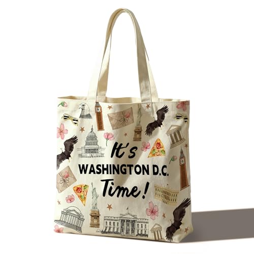 Tote Bag For Women Man, Reusable Work Shopping Grocery Shoulder Bags - style: Washington D.c