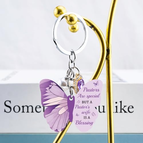 OEHEDOU Butterfly Gifts Keychain For Women Men Family Members Memorial Gift - color: Deep Purple Women