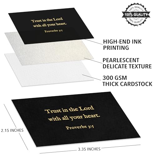 Bible Verse Cards, 60 Scripture Cards with Bible Verses - color: Black