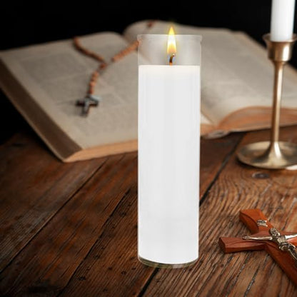 Mega Candles Unscented Devotional Vigil Prayer Wax Candle 1 Count 2" x 8" - color: White, size: 1 Piece