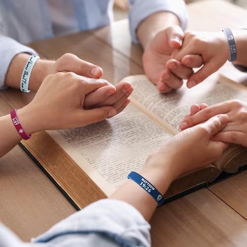 QEERBSIN Bible Verse Silicone Bracelets,Bulk Scripture Silicone Wristbands - color: Retro Colors