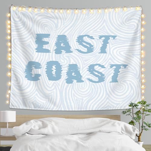 LIANGW Light Blue Coastal Tapestry, East Coast Beach Tapestry Wall Hanging, Coastal Granddaughter Room Decor, Blue Beach Wall Art Tapestries Decor for Girly Bedroom Dorm Home, 50x60 Inch - color: 03-East coast(Blue)