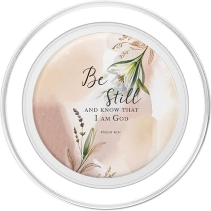 Be Still Bible Verse Christian Quote Minimalist Floral PopSockets PopGrip for MagSafe - style: Magnetic PopGrip