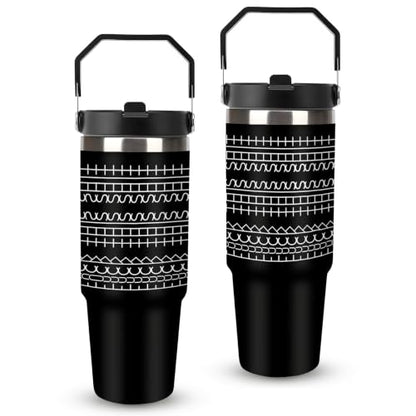 30 oz F This S Travel Mug with Handle and Straw, Geometric Pattern Stainless Steel Vacuum Insulated Tumbler, Water Bottle, Funny Office Gifts for Coworkers - color: fuck this shit travel mug