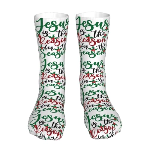 Happy New Year 2024 Unisex Sports Socks - Winter Casual Dress Fashion Socks - color: Jesus is the Reason for the Christmas Season3