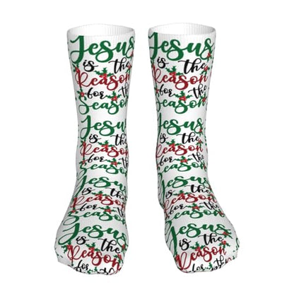 Happy New Year 2024 Unisex Sports Socks - Winter Casual Dress Fashion Socks - color: Jesus is the Reason for the Christmas Season3